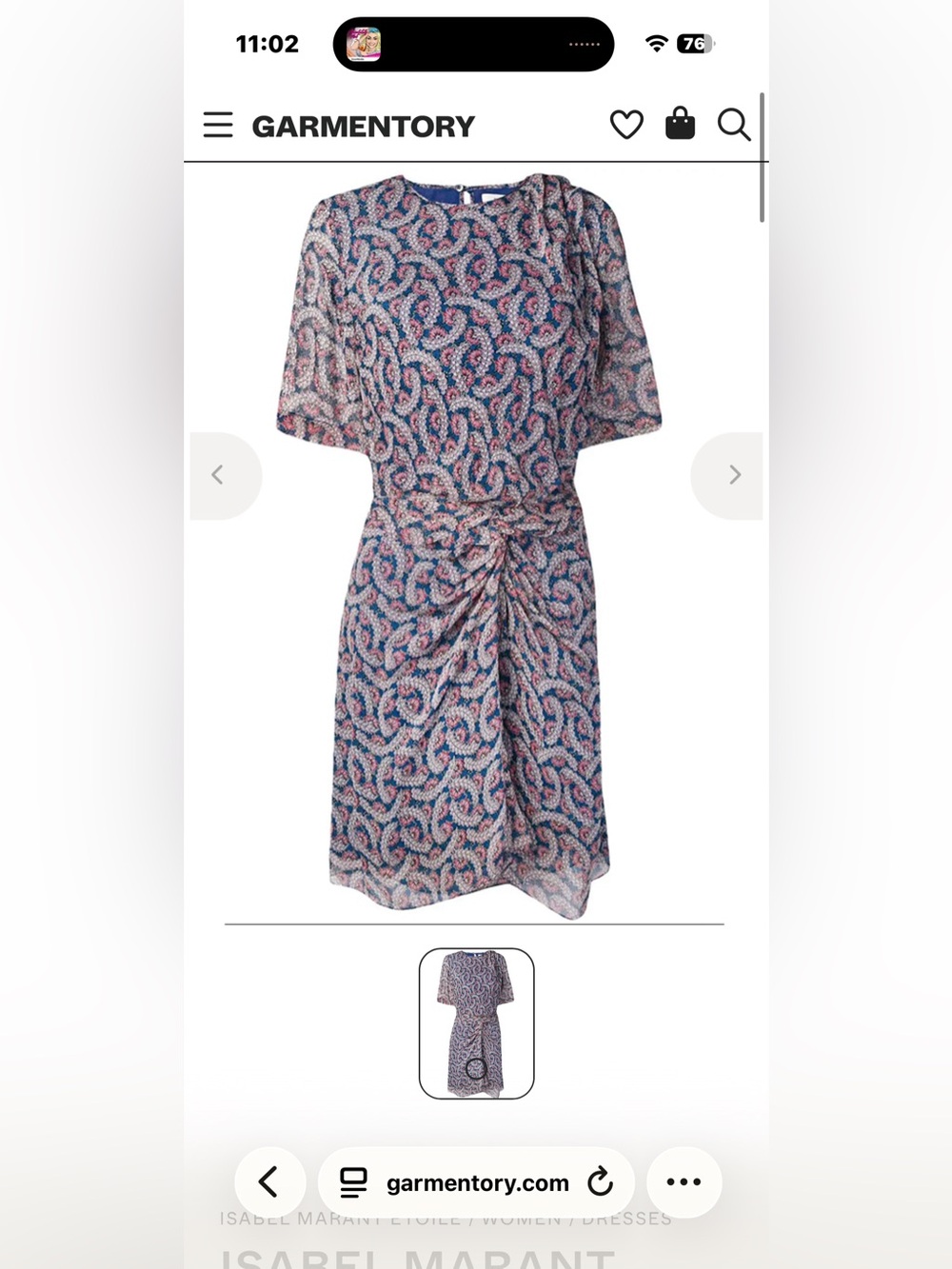 Silk Isabella Marant dress: “Barded Printed Chiffon”